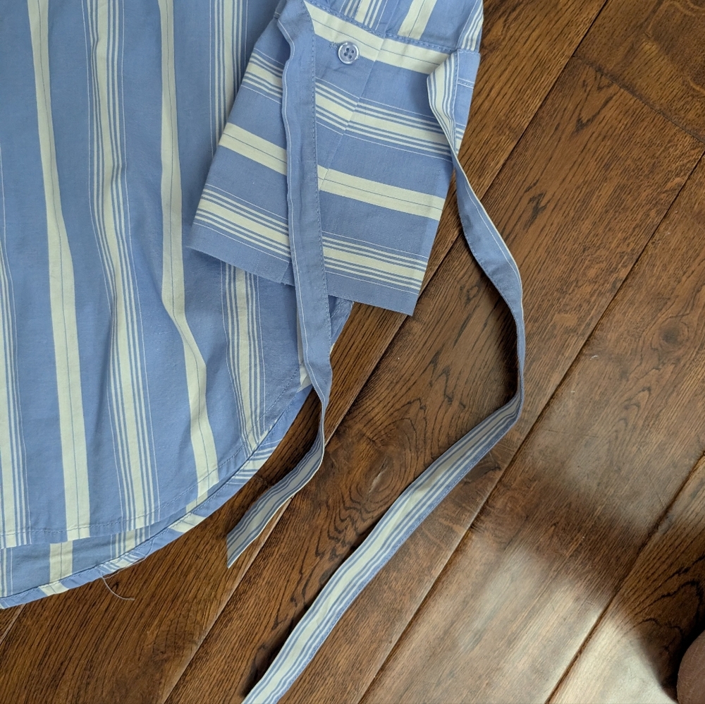 Who What Wear Striped Long Sleeve Collared Neck Button-Up Boyfriend Shirt Sz S - Picture 5 of 6